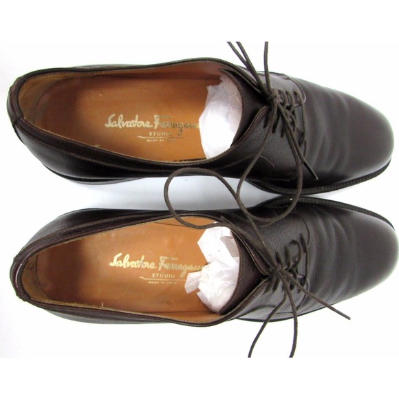 Salvatore Ferragamo Studio men\'s size 11.5 B Brown leather oxfords main image 4